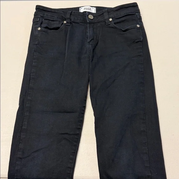 Paige Peg Skinny Black Denim Jeans - Picture 4 of 8